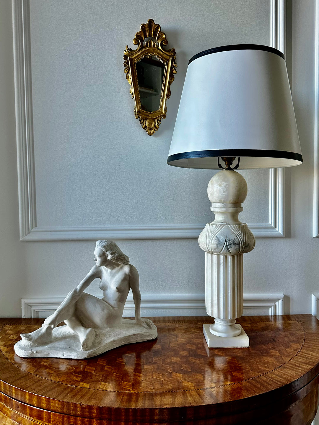 Italian Fluted Marble Lamp