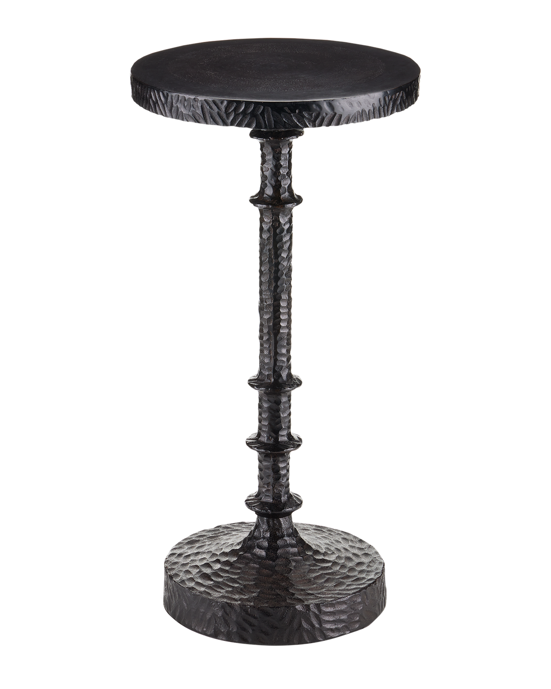 Hammered Bronze Pedestal Cocktail Table