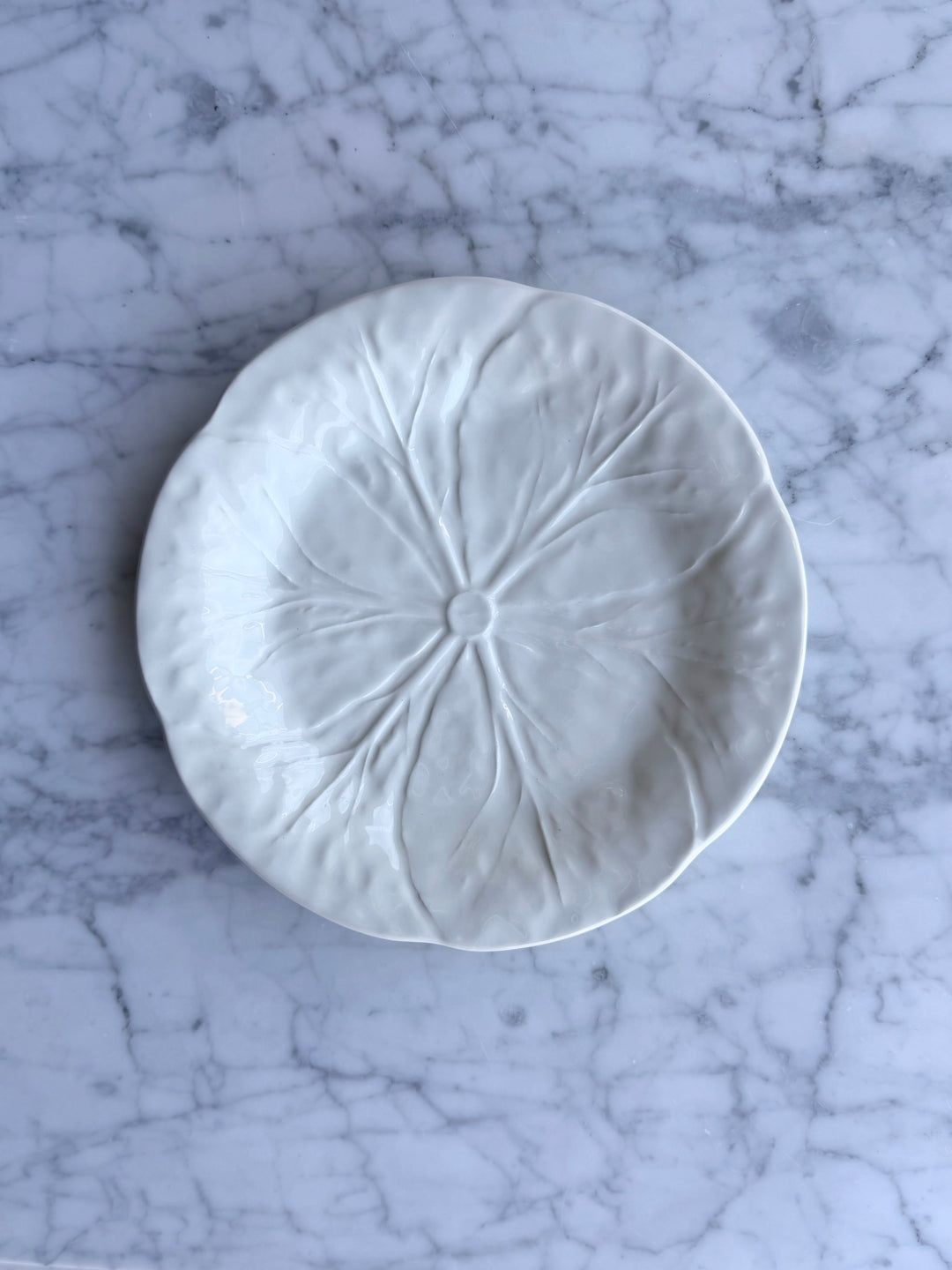 Ivory Cabbage Luncheon Plates, Set of 2 — Portugal