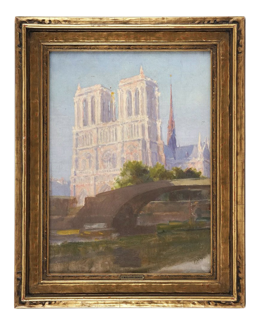 Impressionist Oil Painting of Notre-Dame Cathedral - Paris - 1900