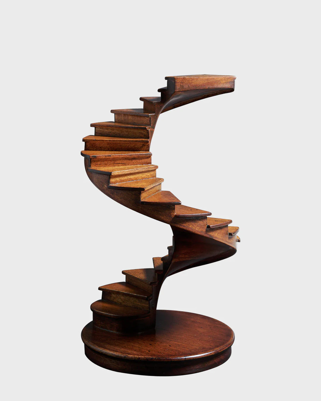 Architectural Spiral Staircase Maquette in Carved Hardwood