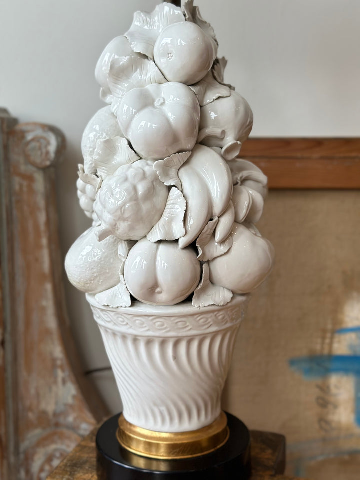 Italian Porcelain Topiary Lamp