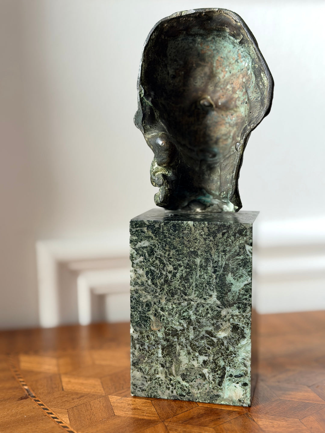French Modernist Bronze Head on Granite Plinth, Mid-20th Century