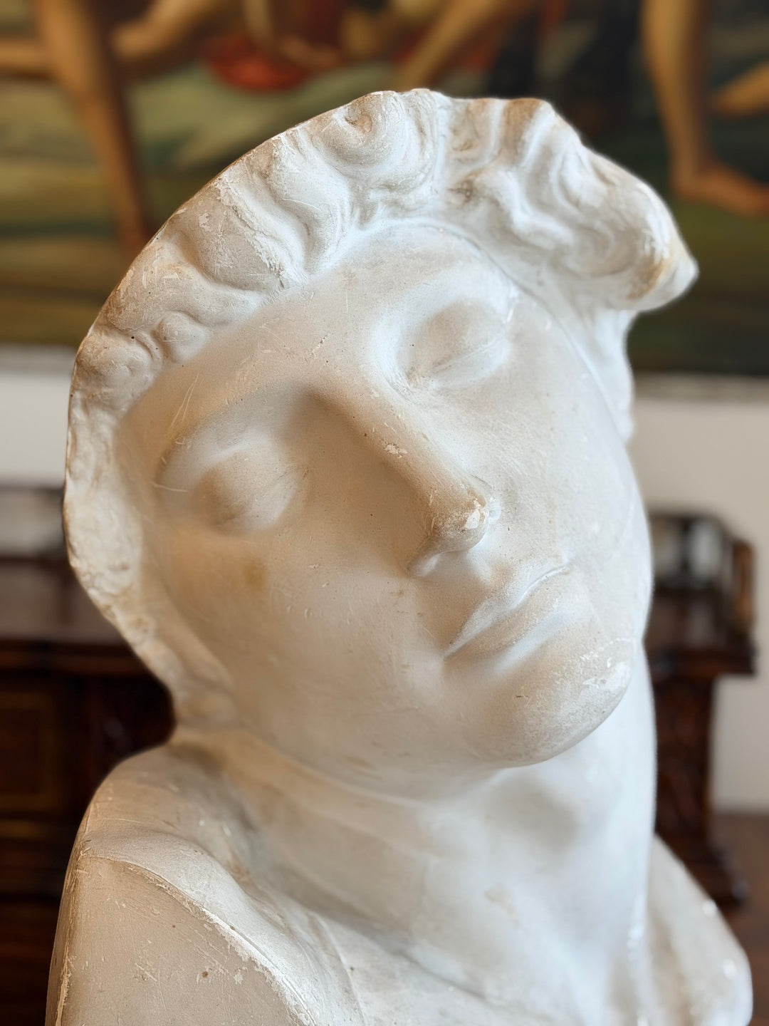 Early 20th Century Plaster Bust after Michelangelo