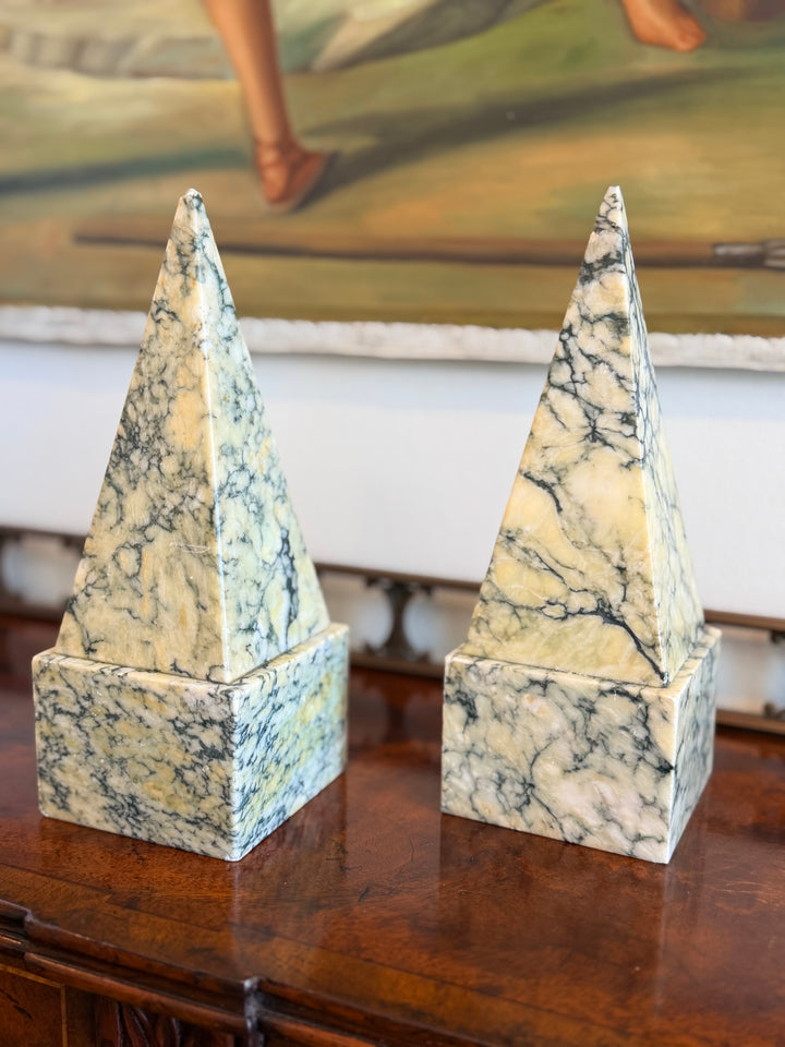 Pair of Grand Tour Marble Obelisks, Italy, Late 19th Century