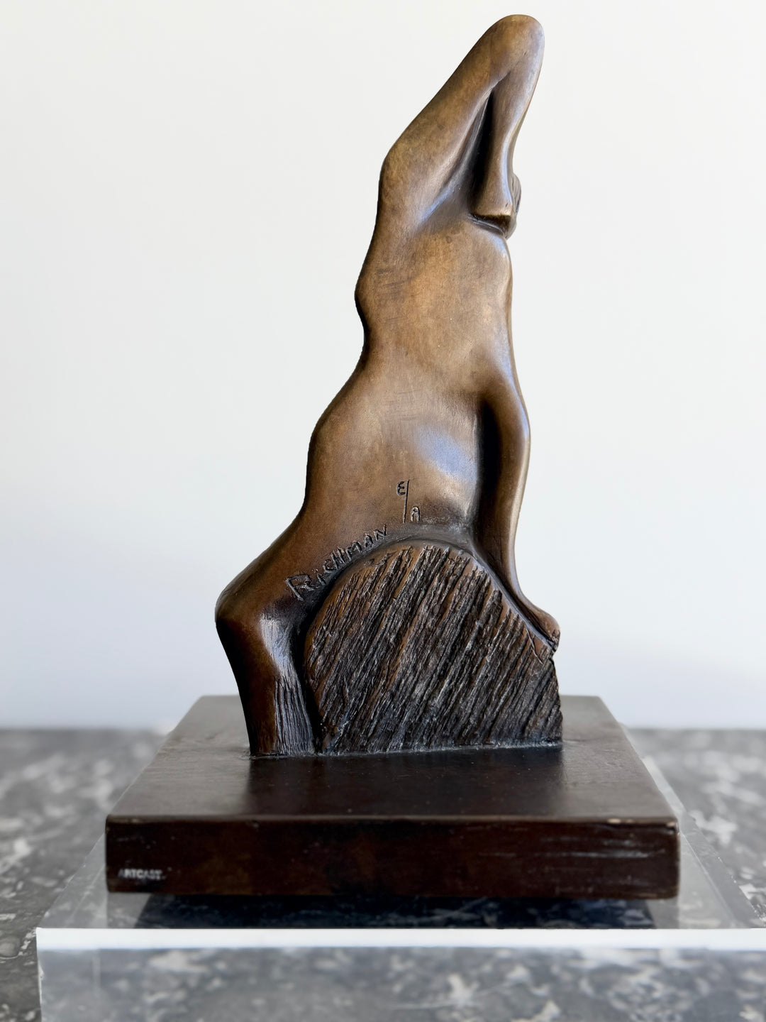 Modernist Bronze Seated Nude Sculpture