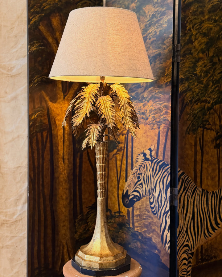 Hollywood Regency Gilt Palm Lamp, Attributed to Warren Kessler