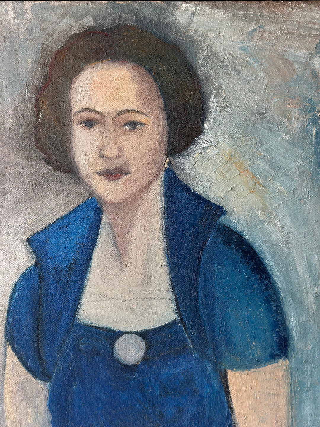 Woman In Blue Oil Painting 1930’s