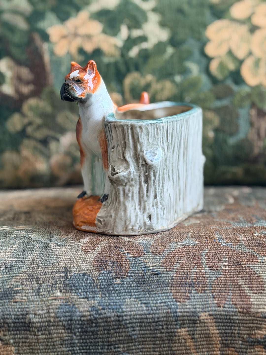 19th Century English Staffordshire Boxer Dog Jardinière
