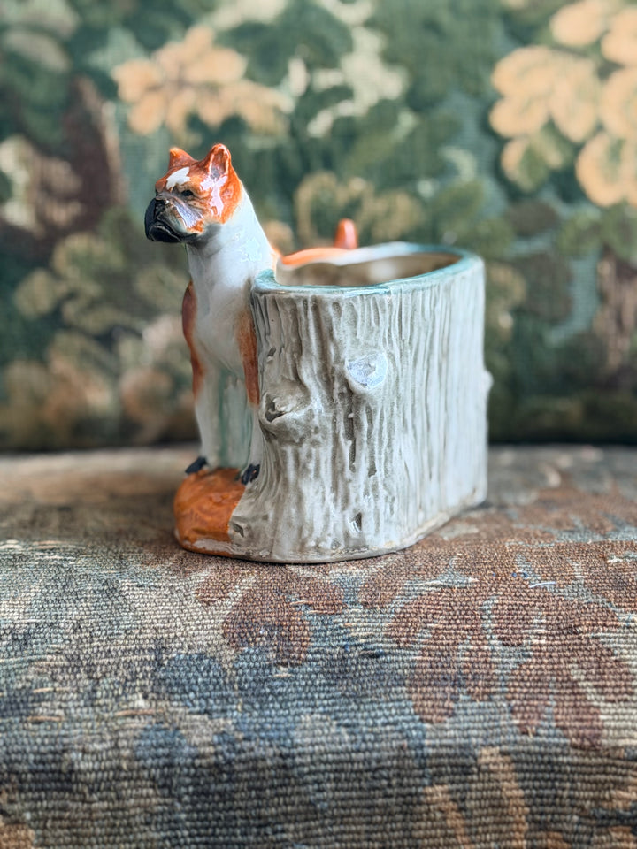 19th Century English Staffordshire Boxer Dog Jardinière