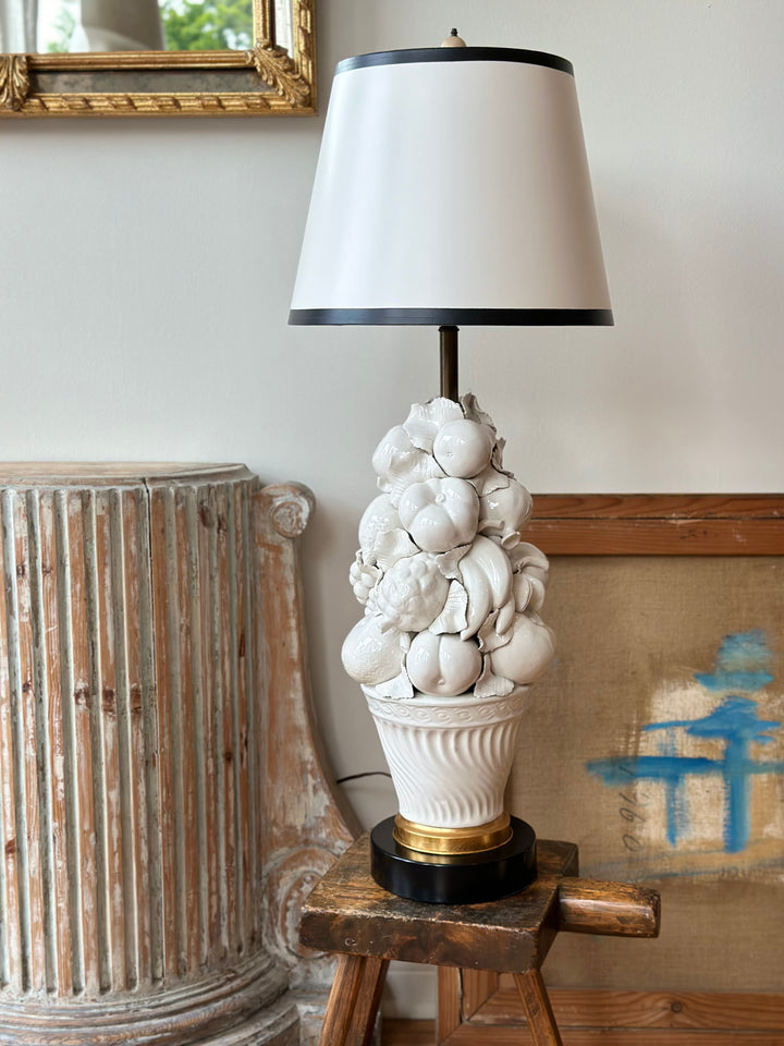 Italian Porcelain Topiary Lamp