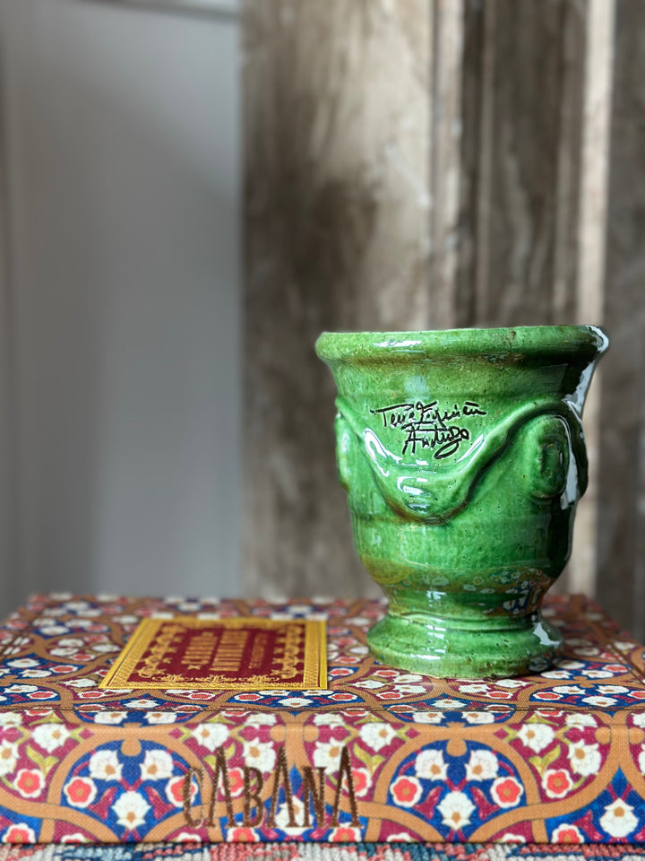 Vintage French Anduze Green Pot