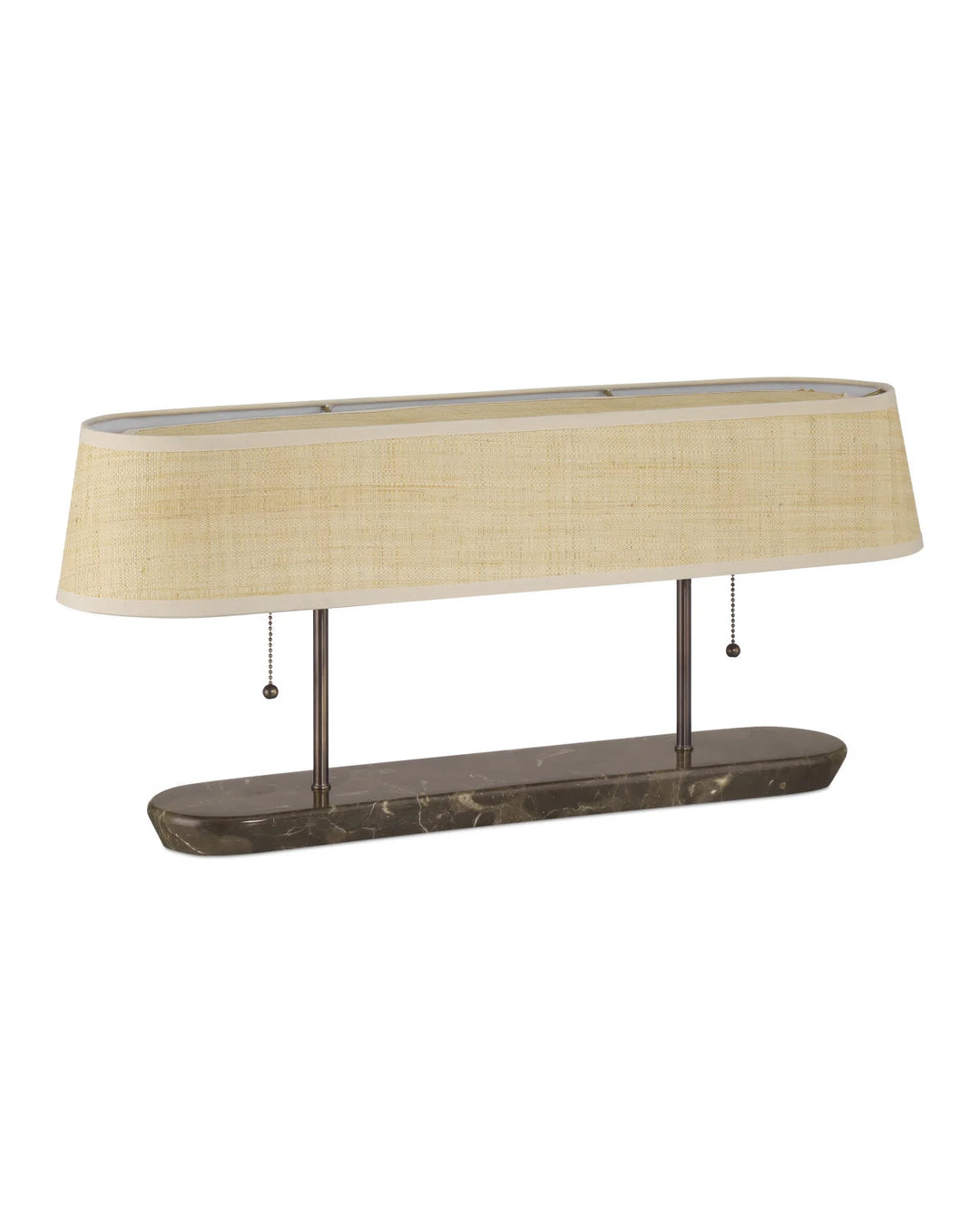 Marble Gallery Lamp with Woven Shade
