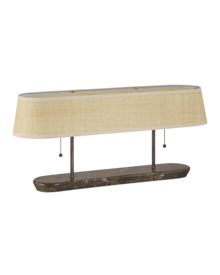Marble Gallery Lamp with Woven Shade