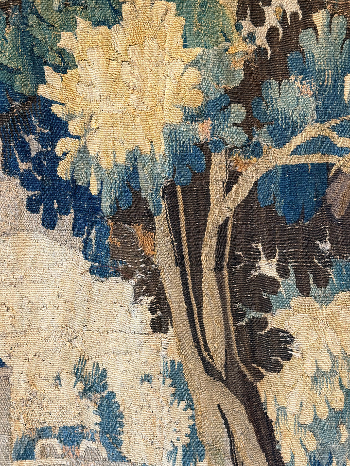 17th-Century Flemish Verdure Tapestry Fragment