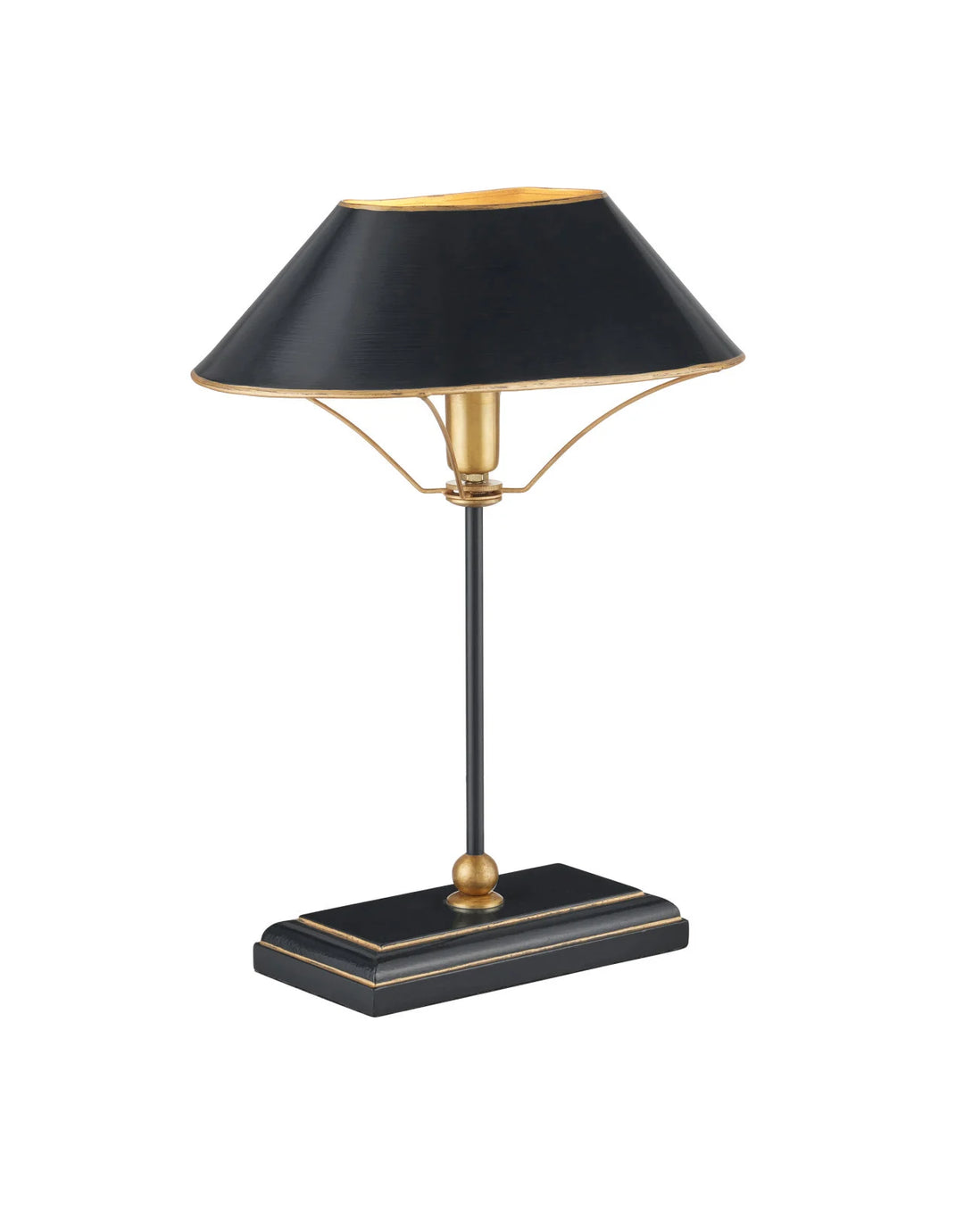 Black and Gilt Toleware Table Lamp