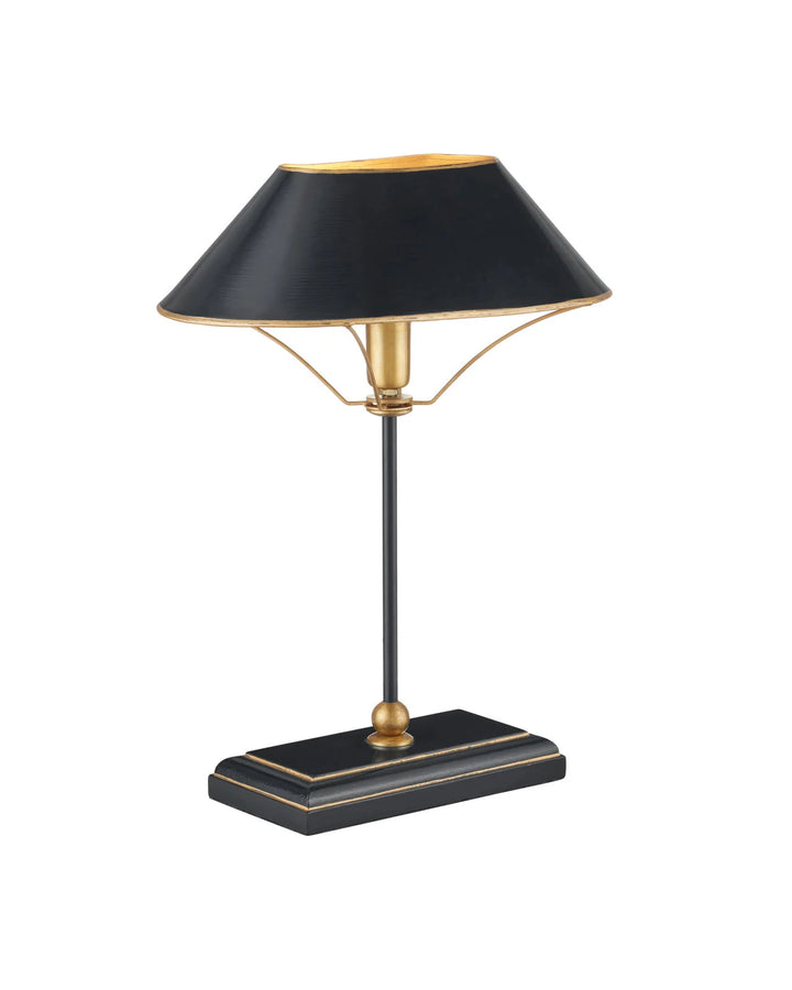 Black and Gilt Toleware Table Lamp