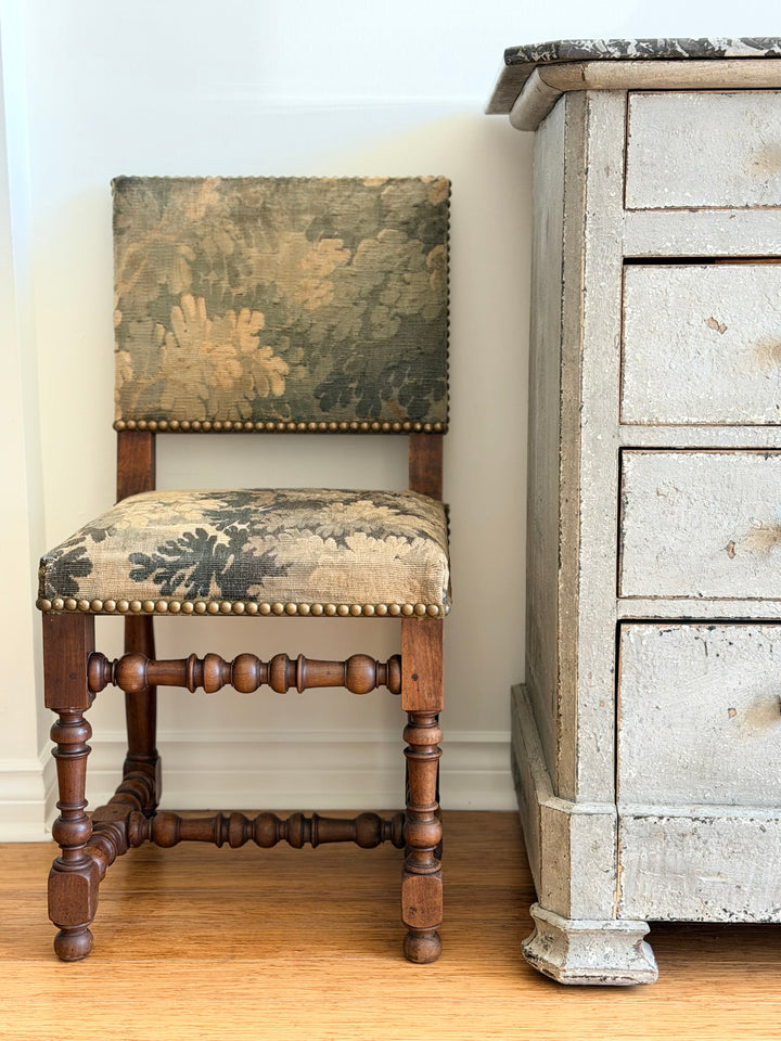 19th Century French Verdure Tapestry Side Chairs - Pair