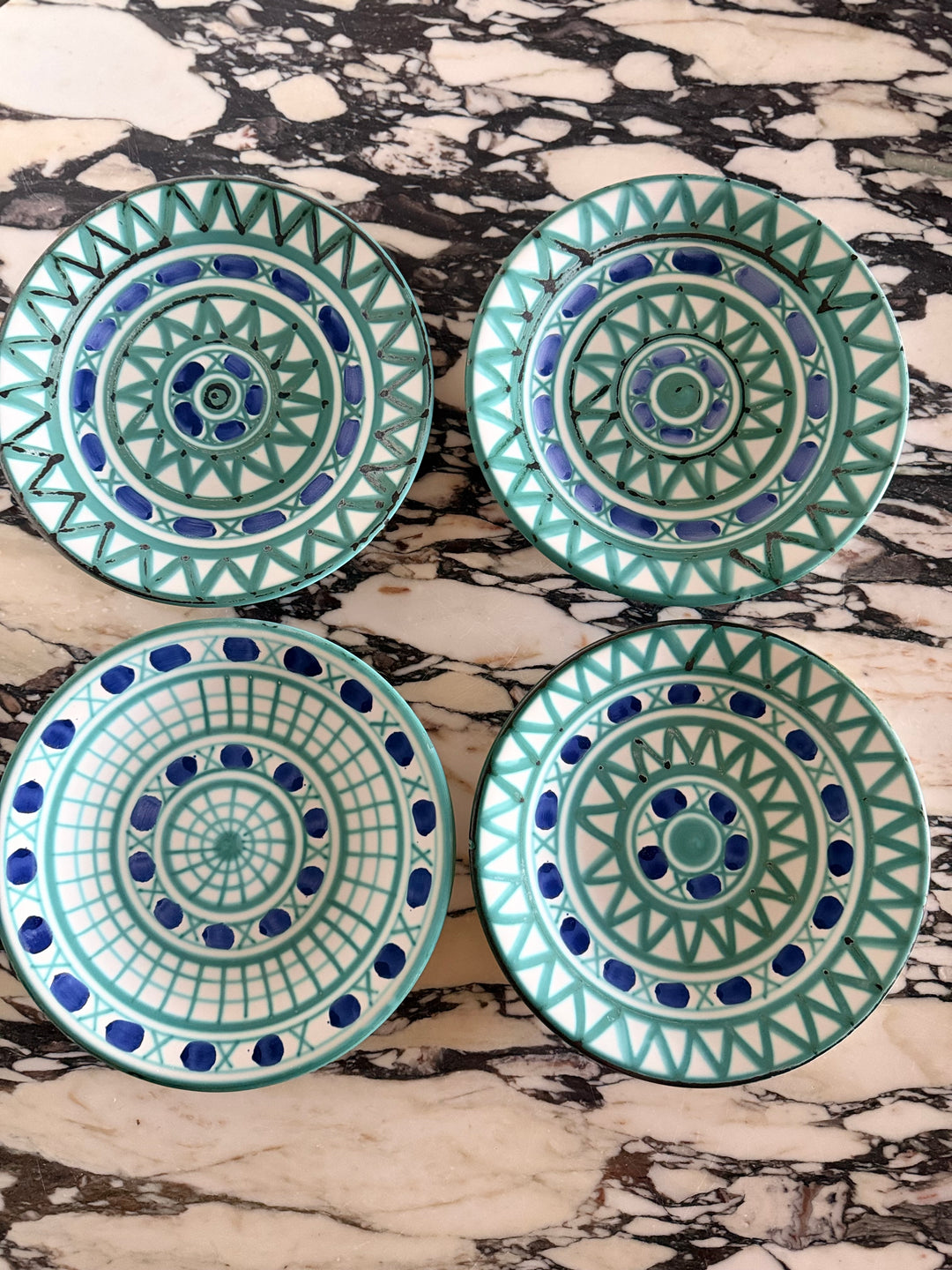 Set of 8 Hand-Painted Plates by Robert Picault — Vallauris, France, c.1950s