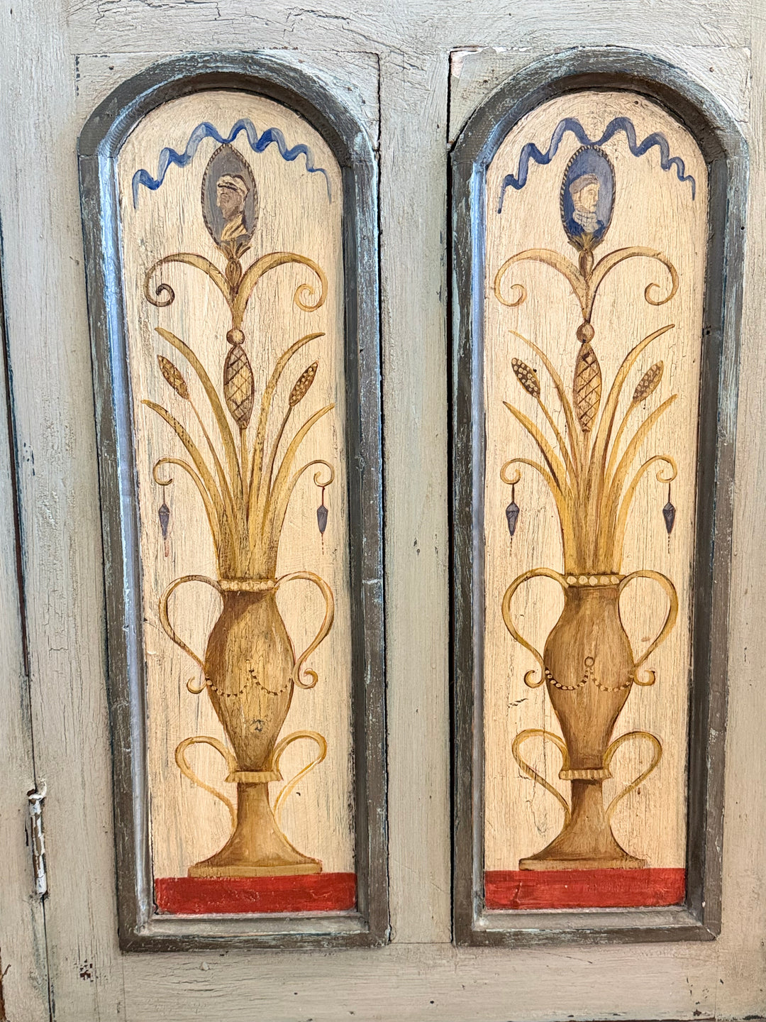 Early 20th Century Italian Hand-Painted Landscape Cabinet