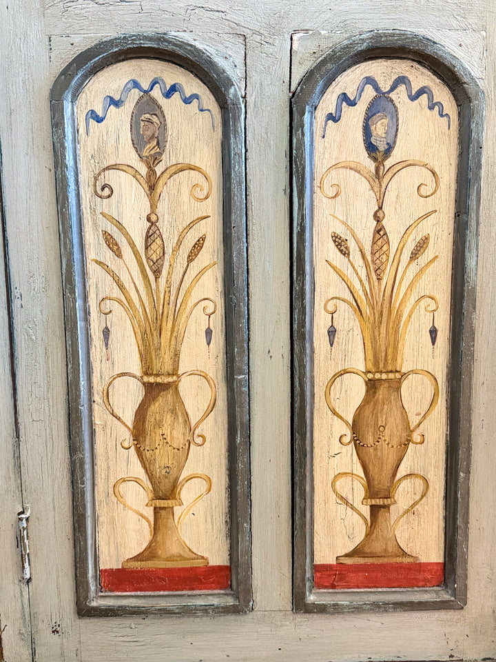 Early 20th Century Italian Hand-Painted Landscape Cabinet