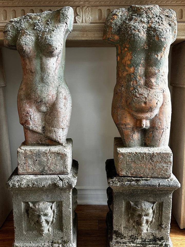 19th Century Terracotta Torso Sculptures - Pair