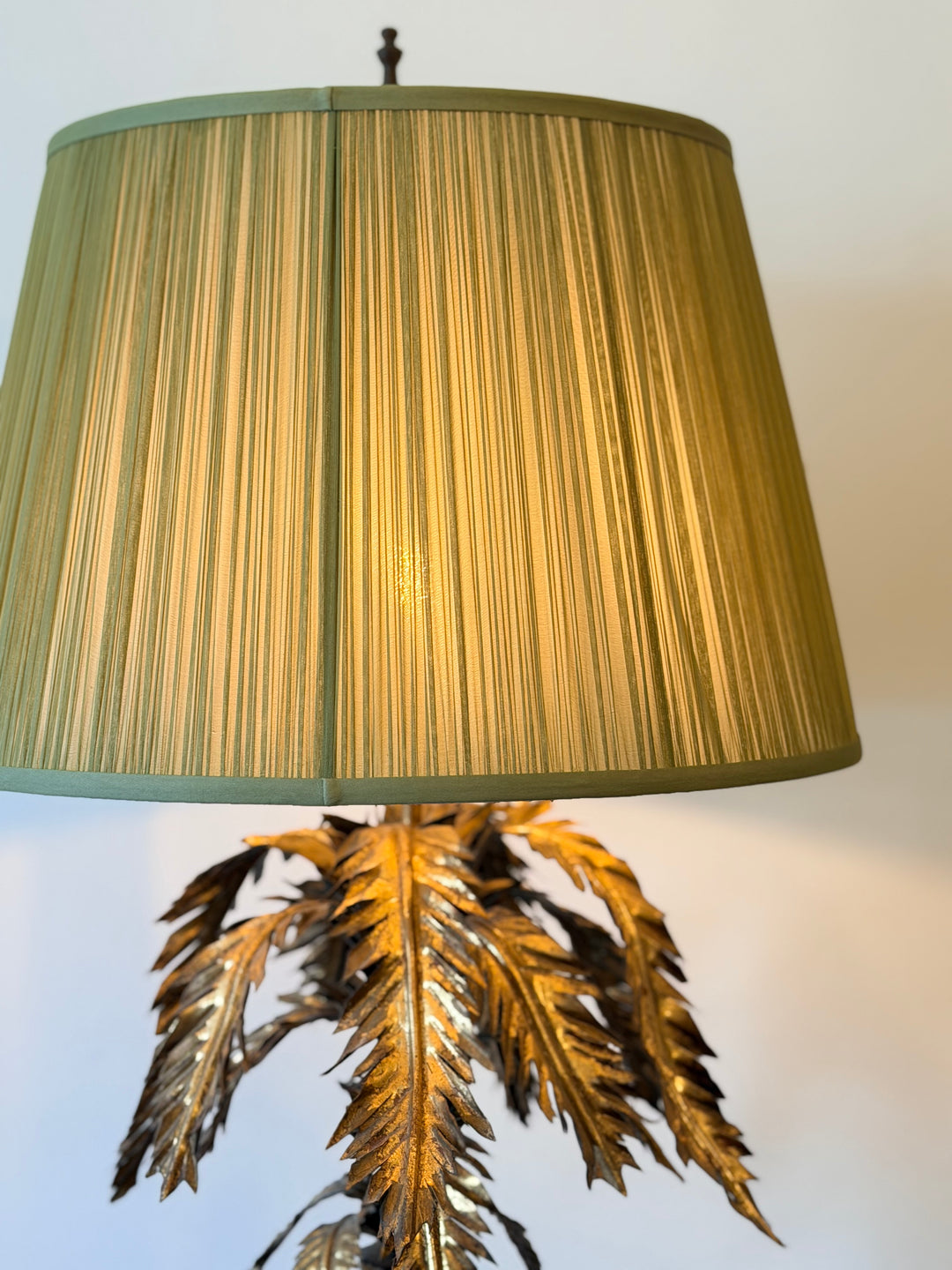 Hollywood Regency Gilt Palm Lamp, Attributed to Warren Kessler