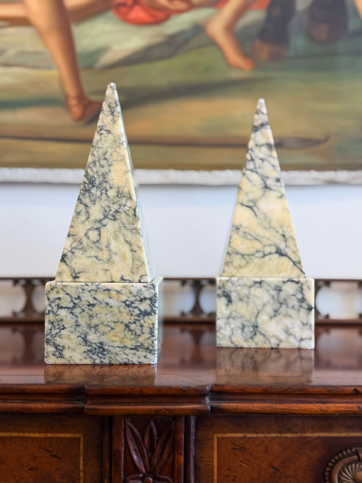 Pair of Grand Tour Marble Obelisks, Italy, Late 19th Century