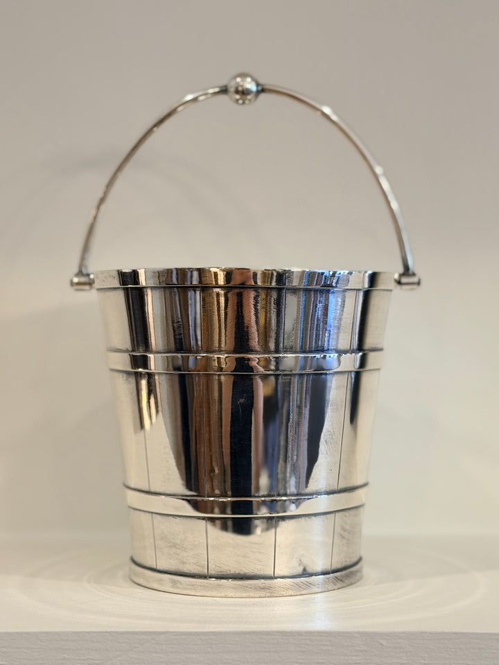 19th Century English Silverplate Ice Bucket with Swing Handle
