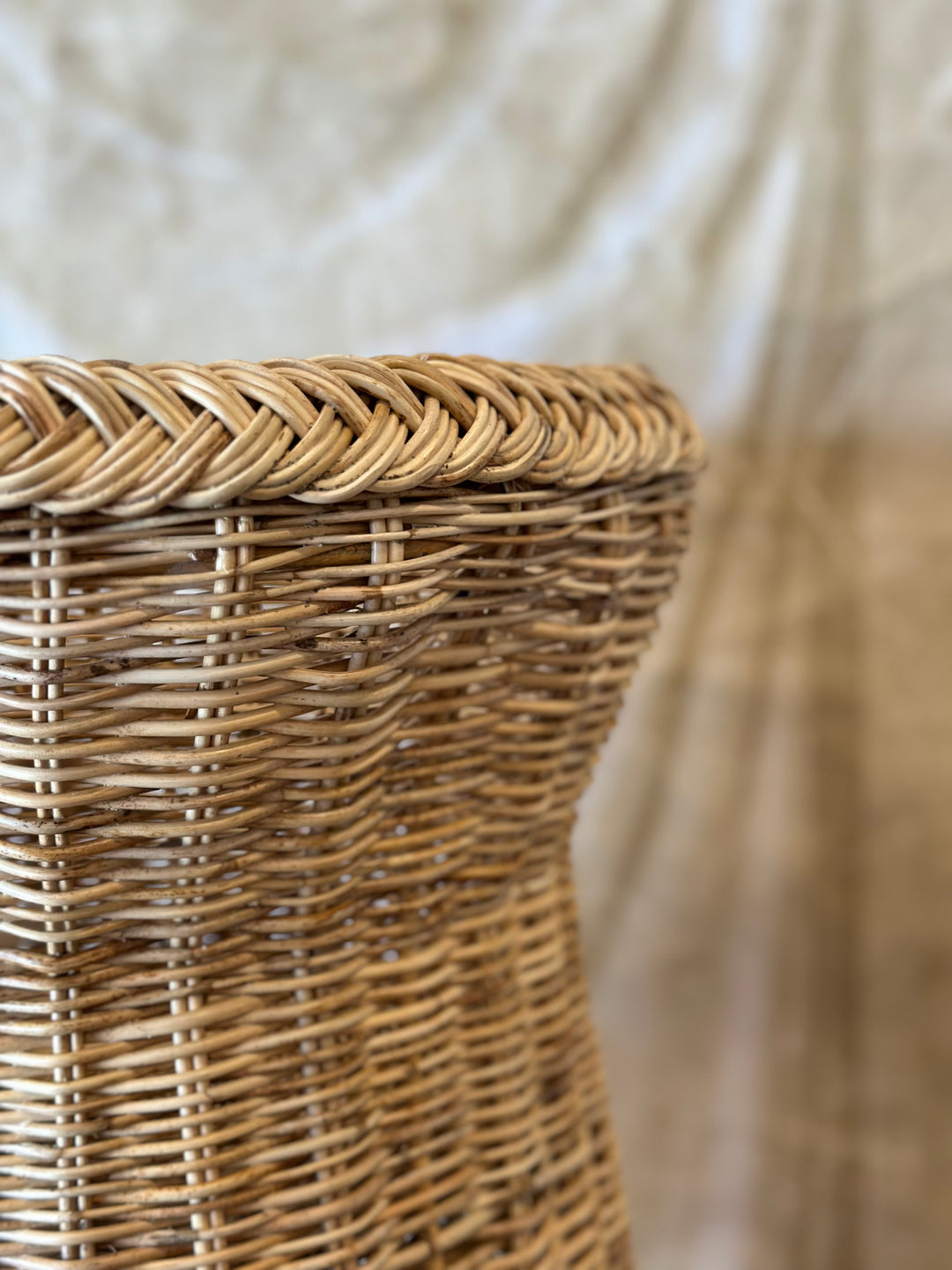 Natural Wicker Urn & Plinth