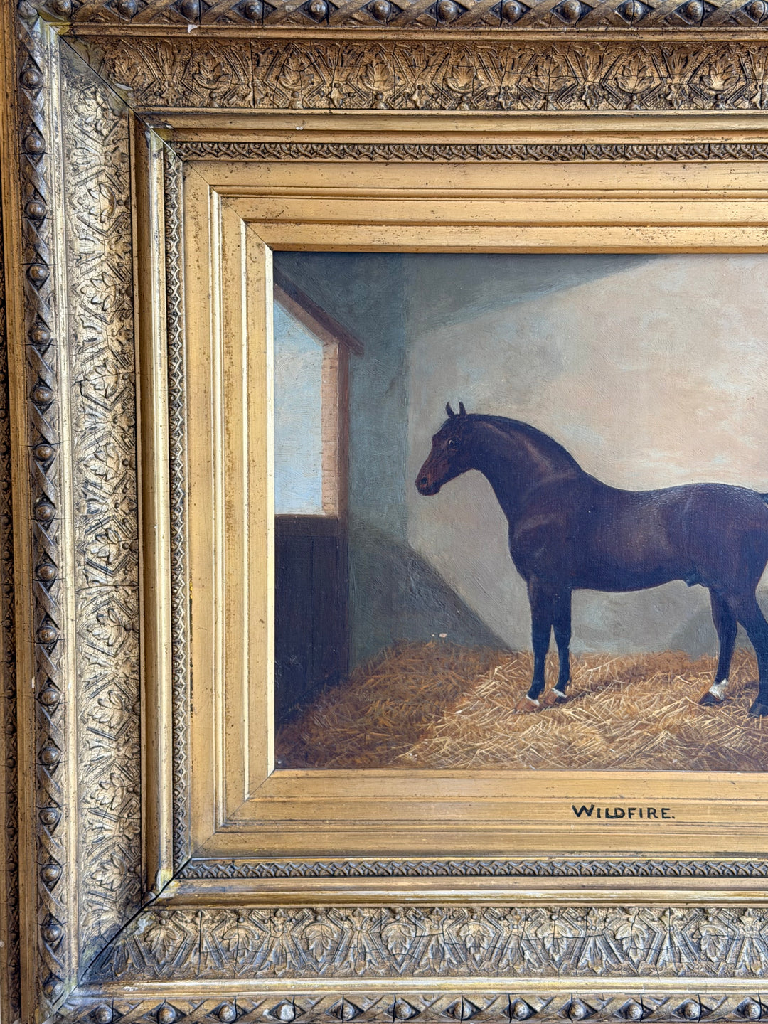 19th Century Equestrian Oil Painting of “Wildfire”