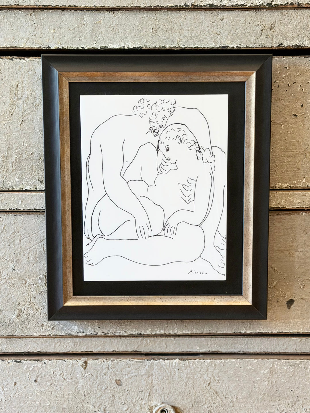 Couple Enlacé artwork by Pablo Picasso, 1970s, displayed as a framed print from Housebound Interiors.