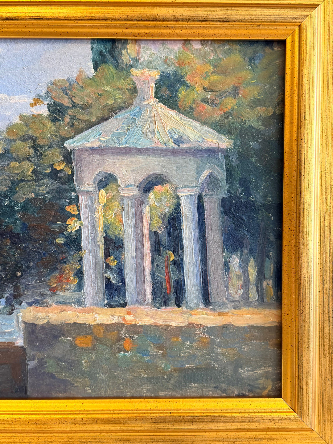 20th Century French Coastal Landscape with Neoclassical Pavilion