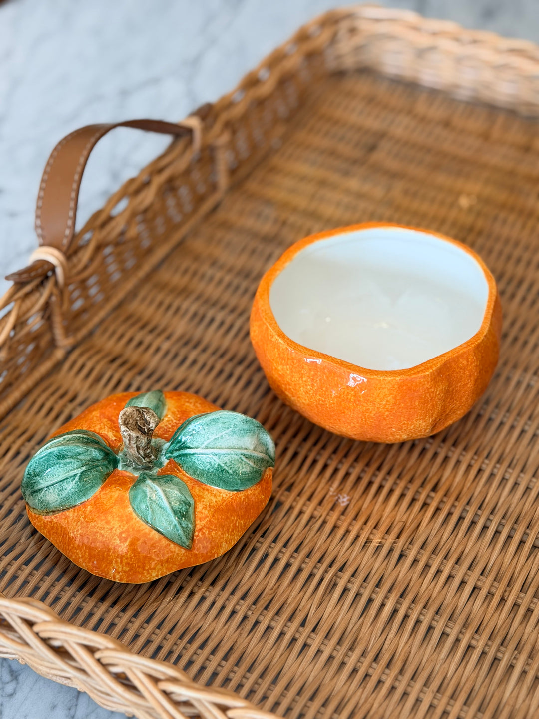 Italian Majolica Orange Form Tureen