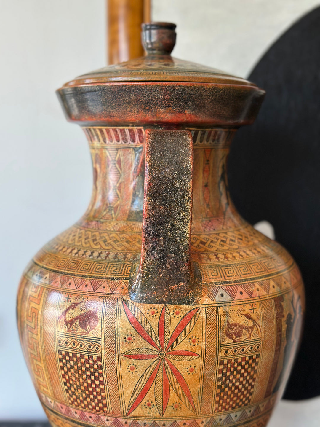 Monumental Greek Revival Amphora Vase with Classical Scenes - 1950