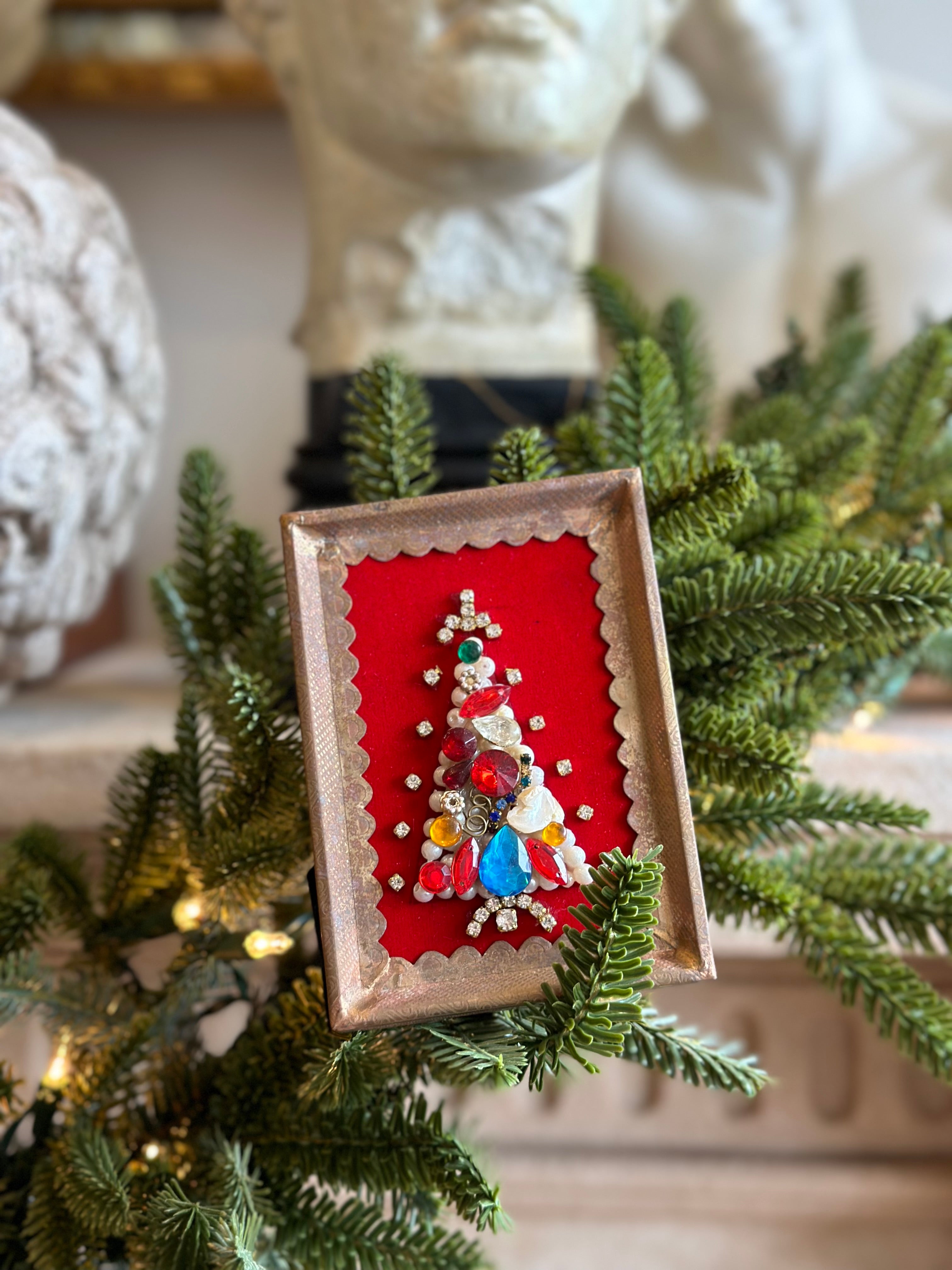Framed jeweled christmas tree store