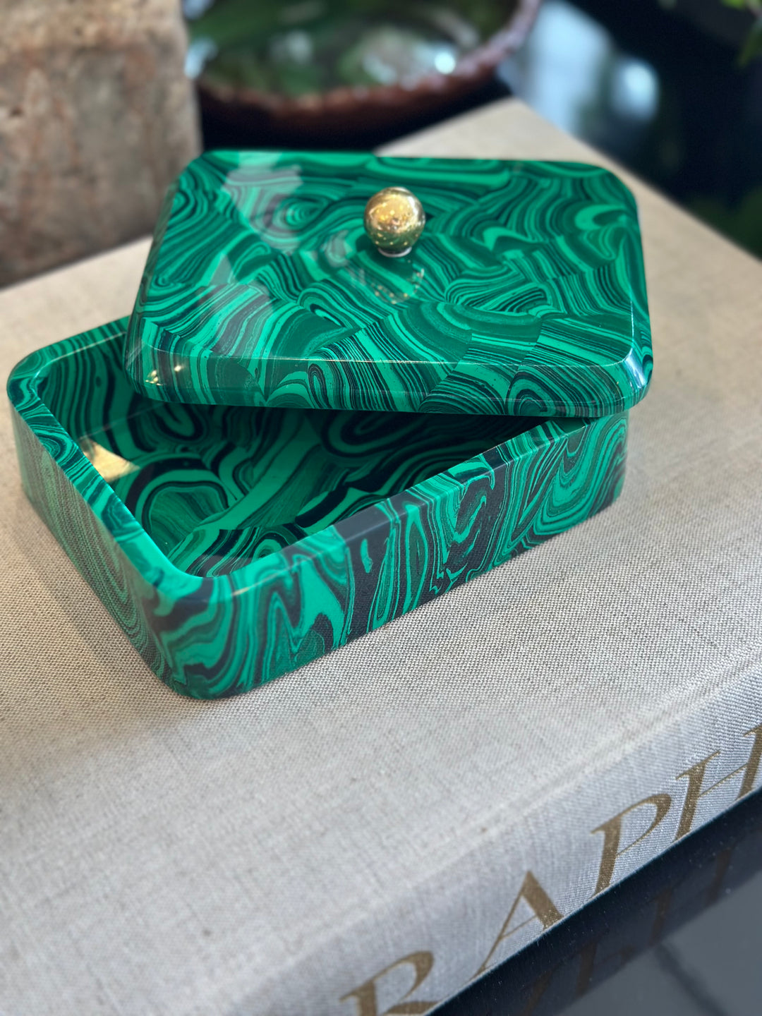 Faux Malachite Box