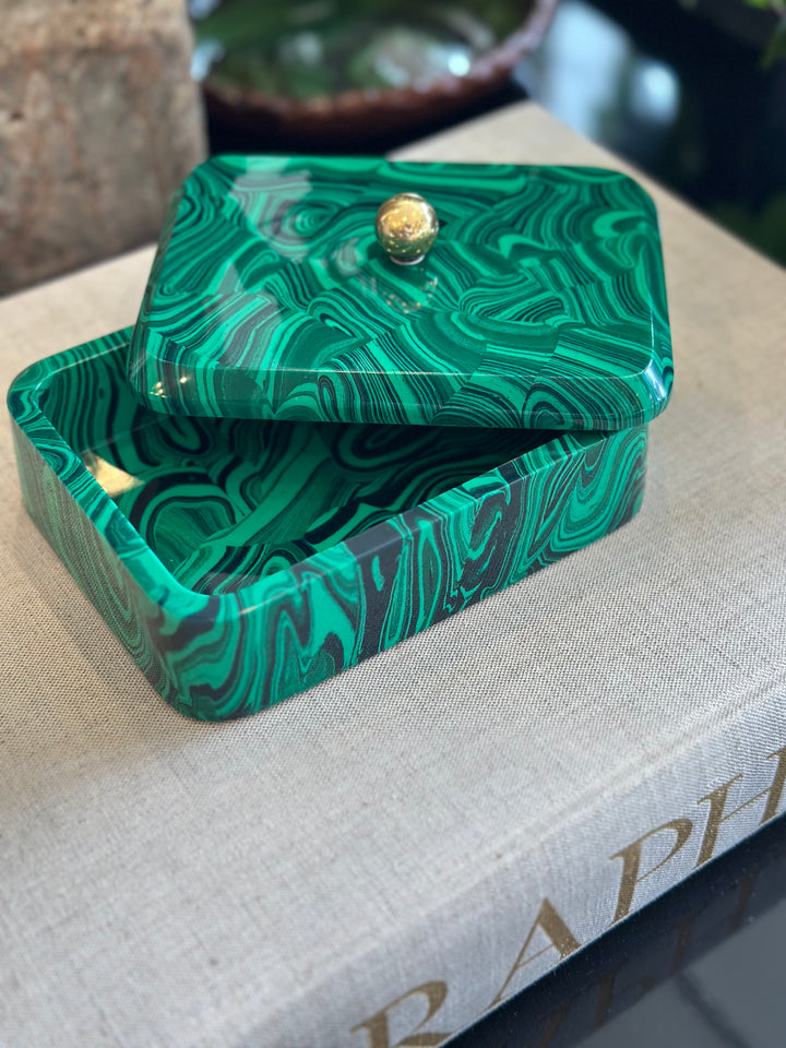 Faux Malachite Box