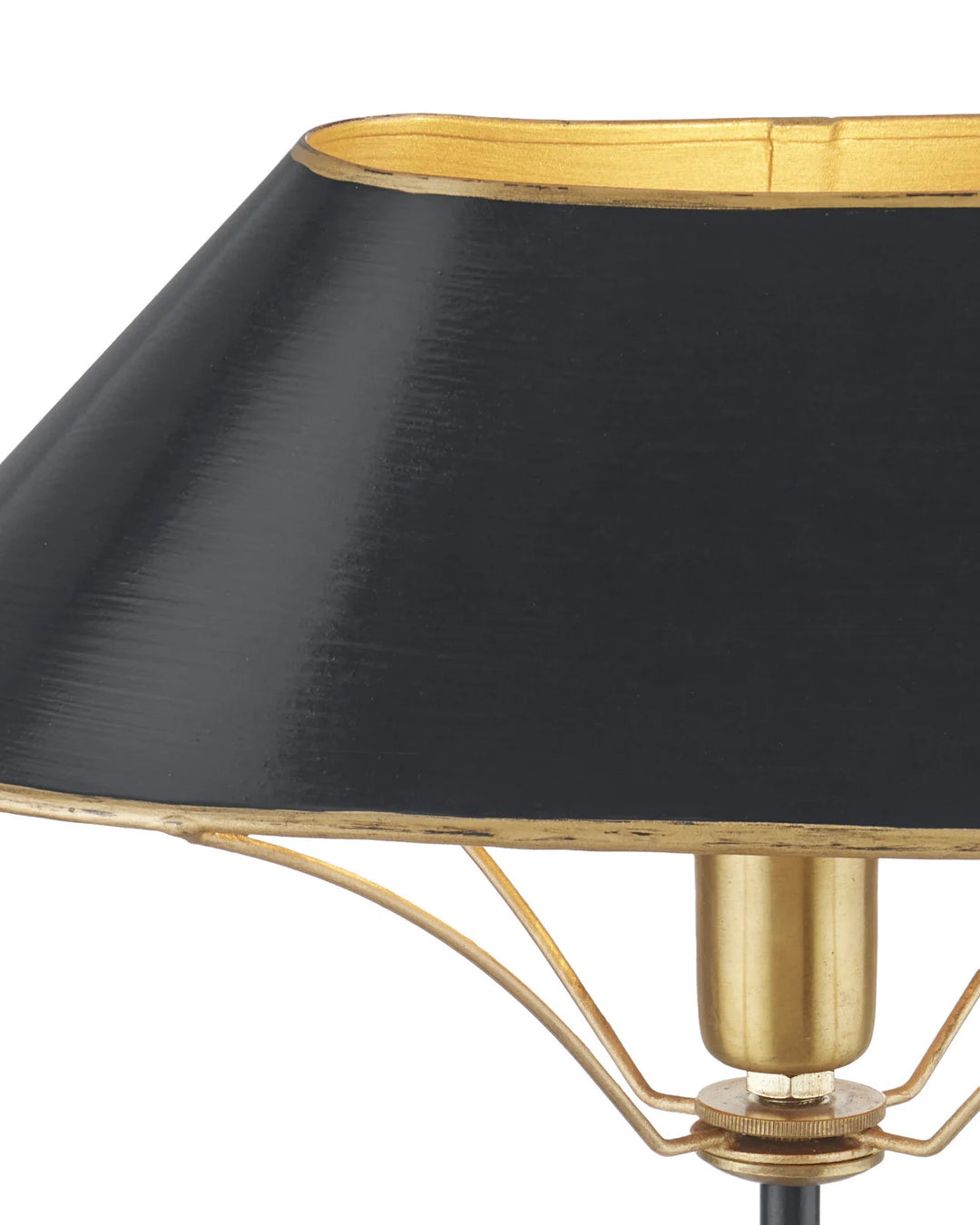 Black and Gilt Toleware Table Lamp