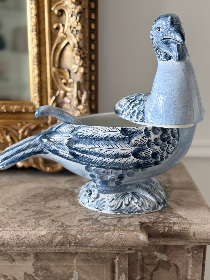Italian Hand-Painted Pheasant Tureen - 20th Century