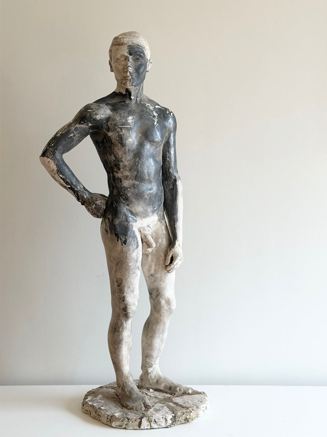 Artist’s Studio Plaster Figure of a Standing Male Nude, 20th Century