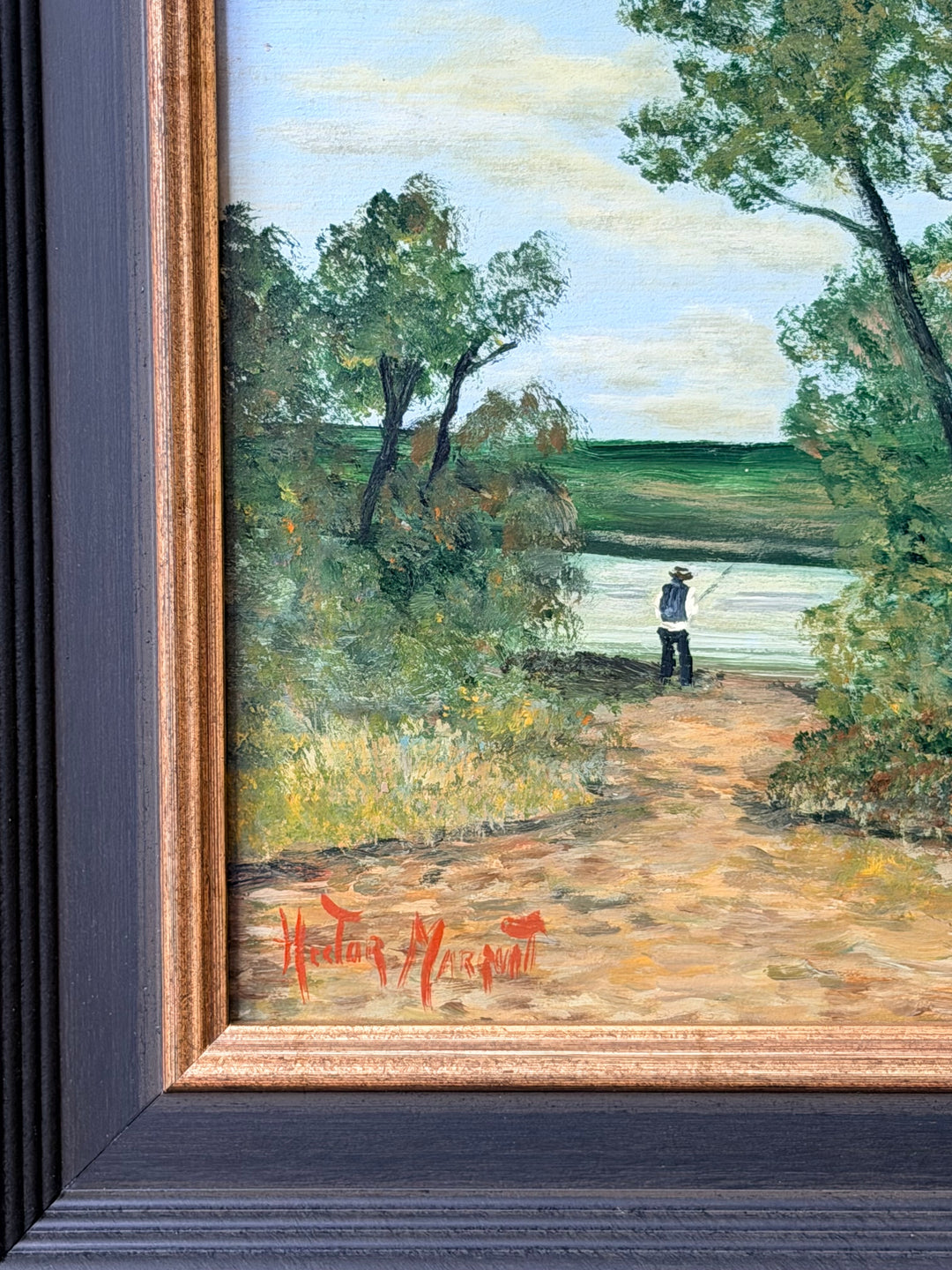 French Riverside Fishing Landscape