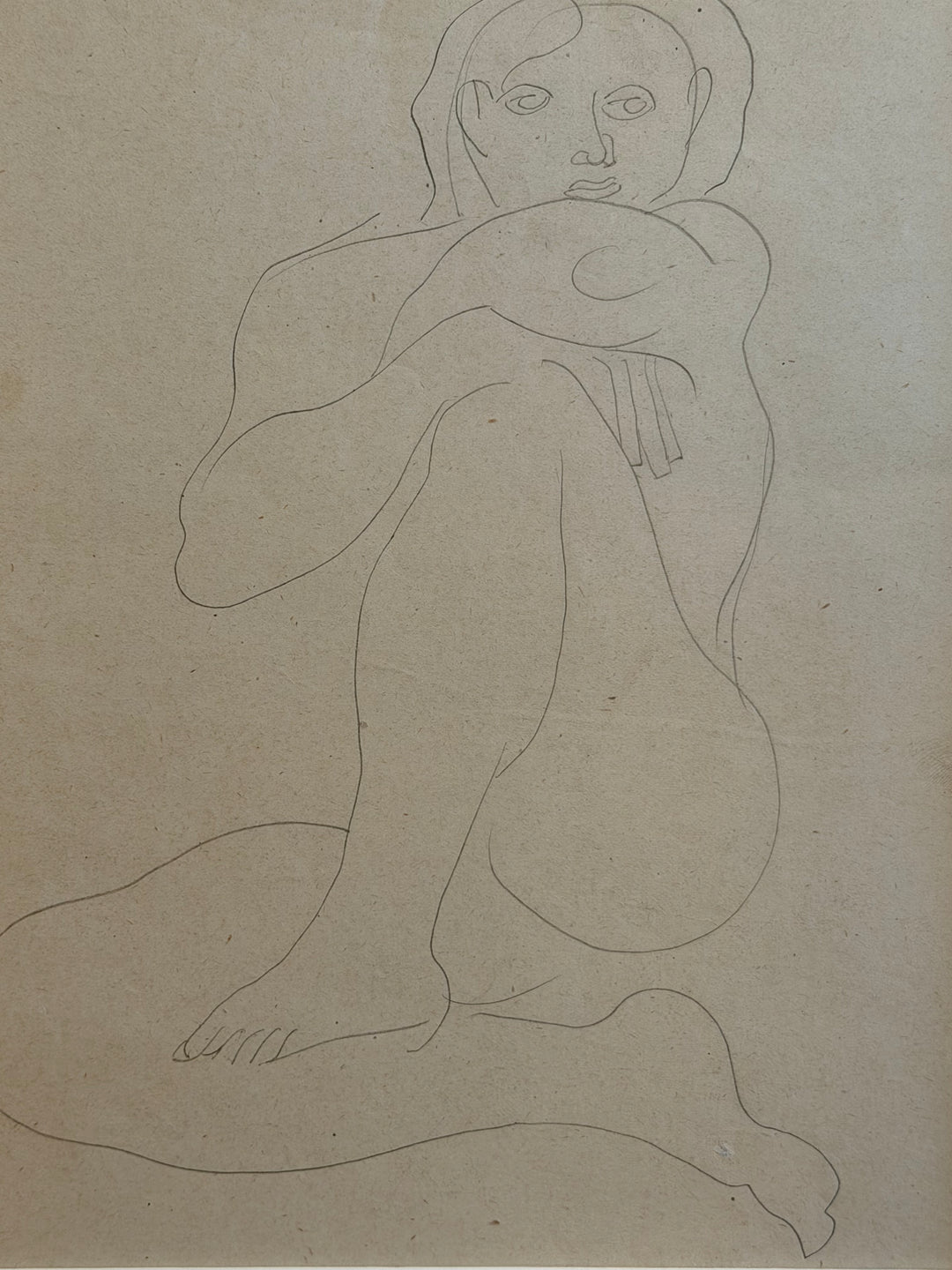 Camille Roche (1894–1948), Seated Nude in Charcoal, Early 20th Century
