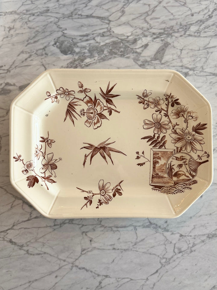 Victorian Japonisme Transferware Platter , H. Alcock & Co — 1884