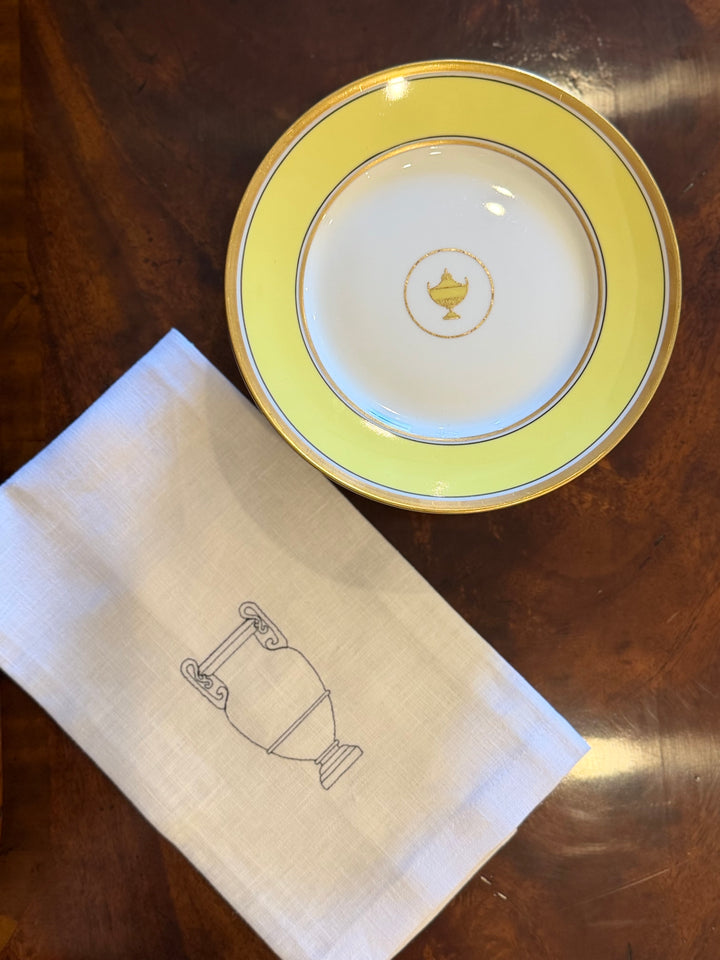 Richard Ginori Impero Yellow and Gold Porcelain Side Plates, Italy - Set of 8