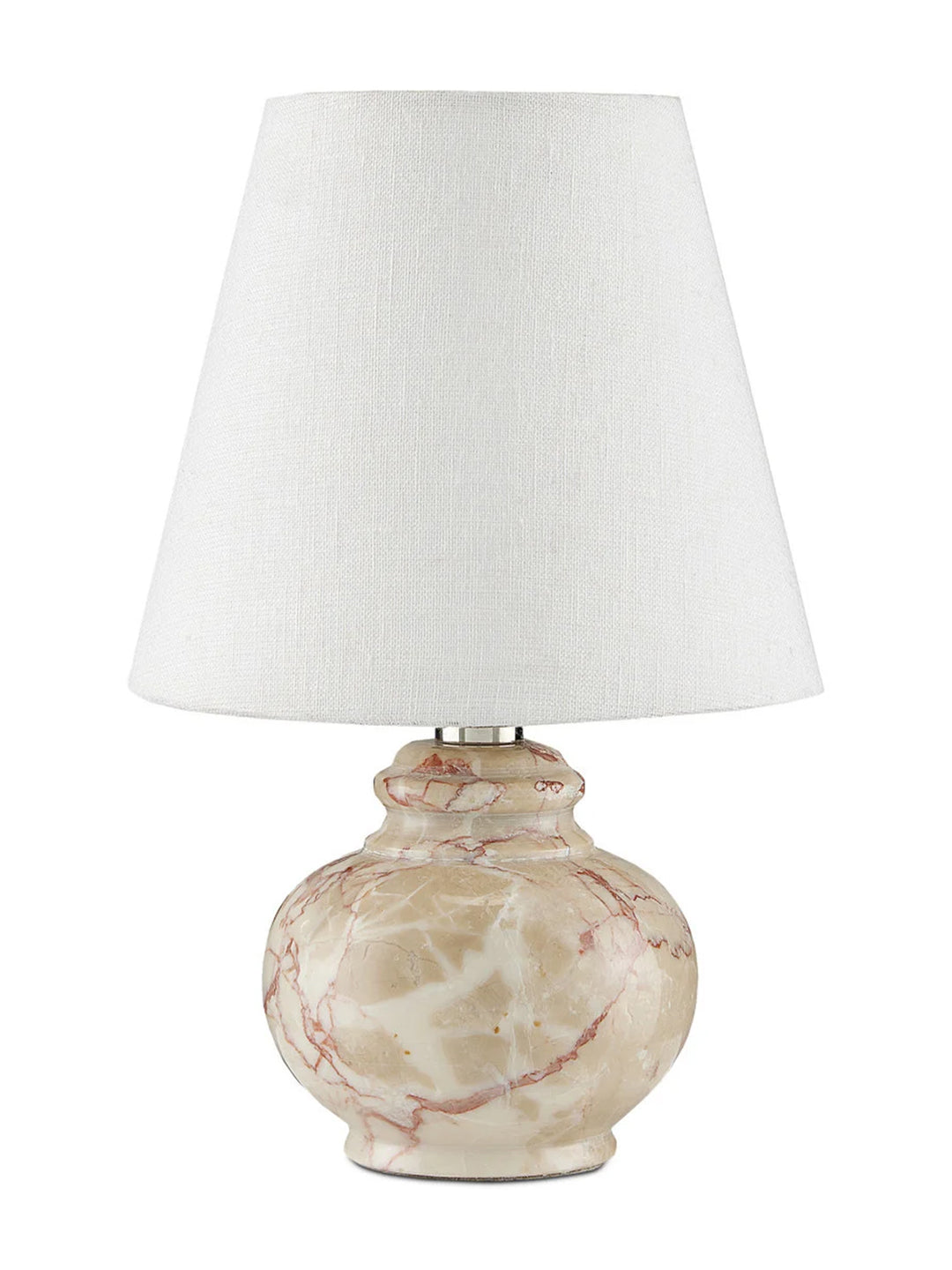 Petite tan marble table lamp with a sleek design from Housebound Interiors, suitable for modern living spaces.