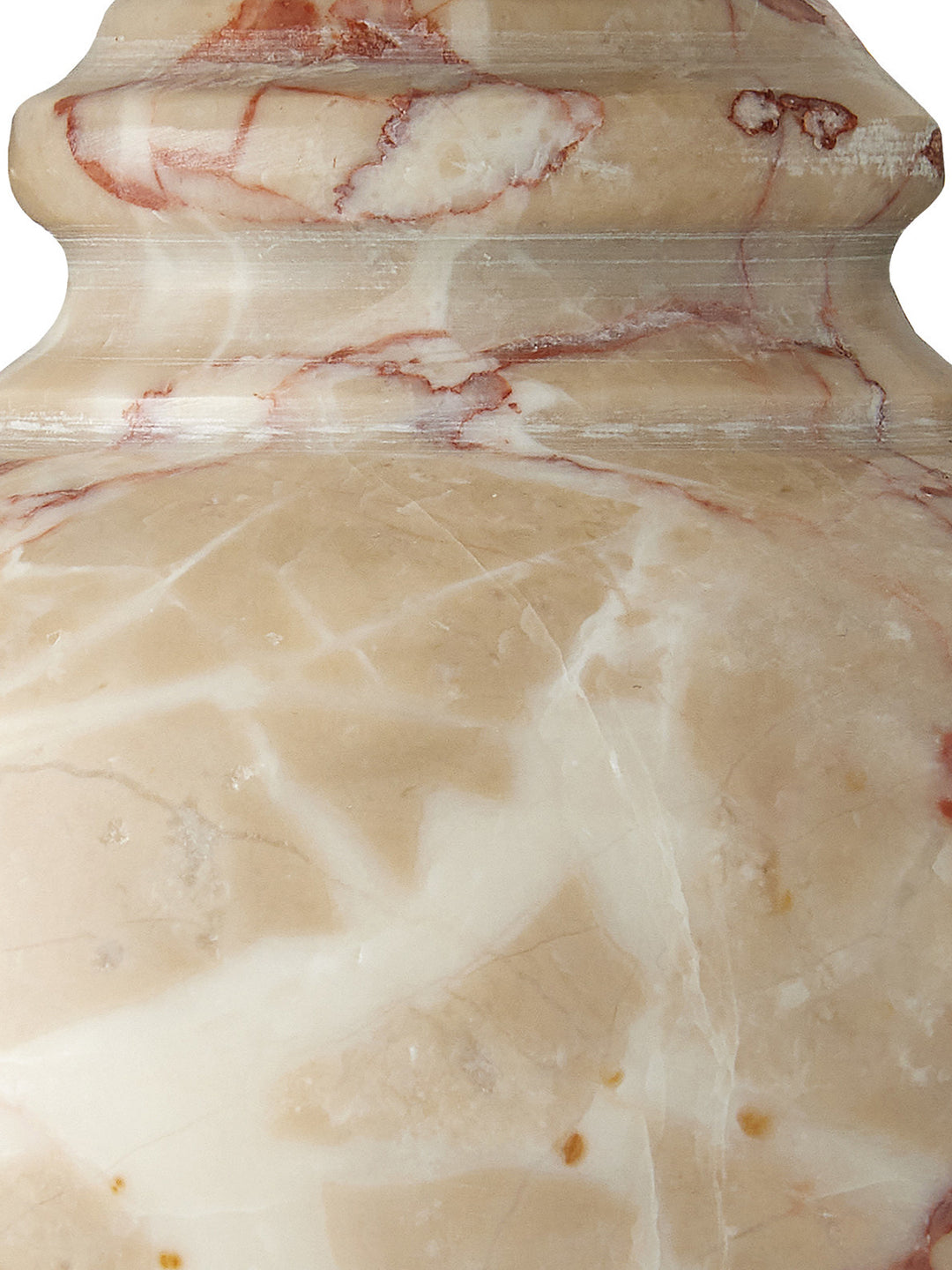 Petite tan marble table lamp by Housebound Interiors, featuring a sleek design and modern aesthetic for stylish home lighting.