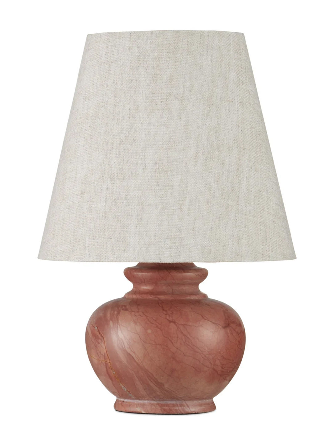 Pink petite Rosa marble table lamp by Housebound Interiors with a sleek, modern design and smooth marble base.