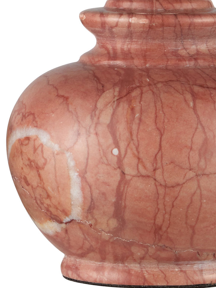 Pink Petite Rosa marble table lamp by Housebound Interiors with a sleek, modern design and rounded shape.