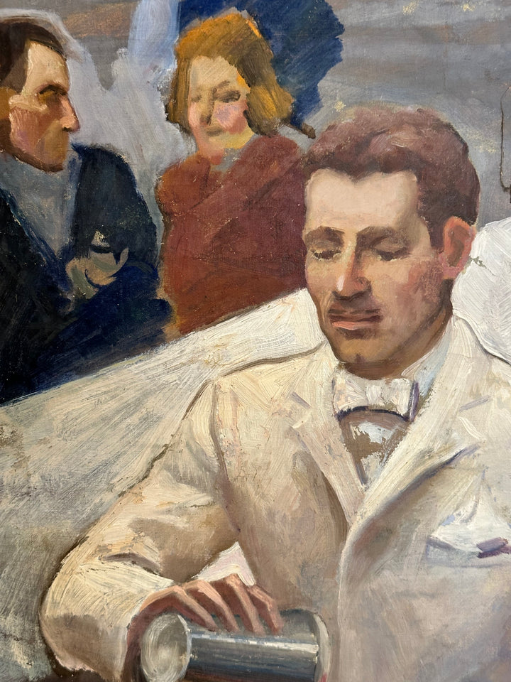 1940’s Impressionist Painting “The Bartender”